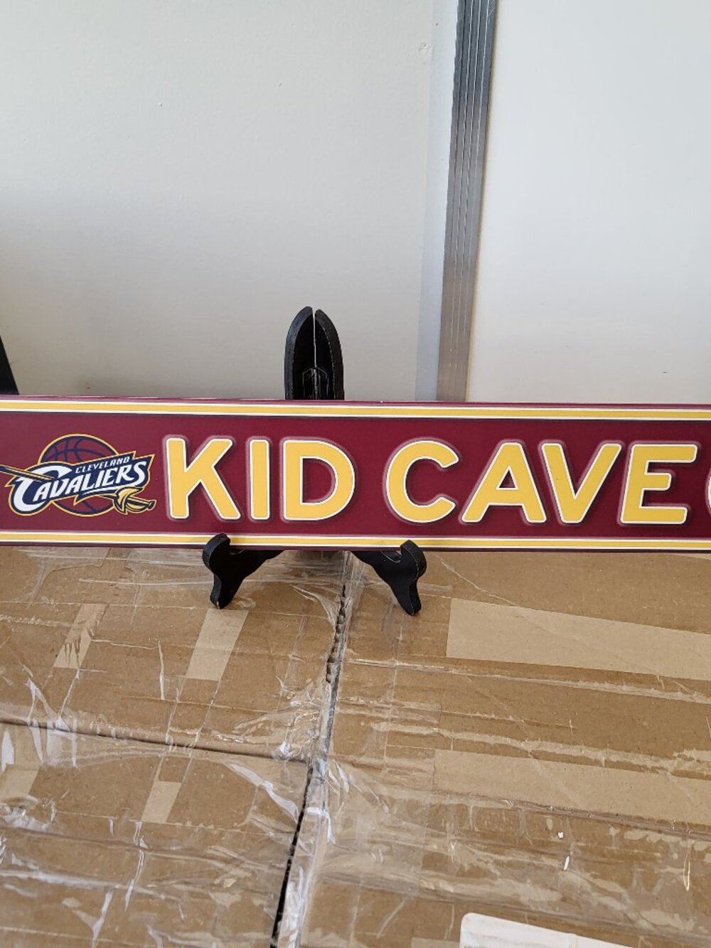 CLEVELAND CAVALIERS "KID CAVE" DECORATIVE METAL STREET SIGN GOOD COND. BIN H
